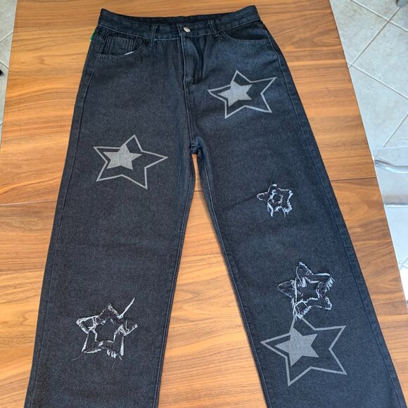 Women's jean with tags, embellished, wide leg, full rise, deep indigo - Picture 2 of 16